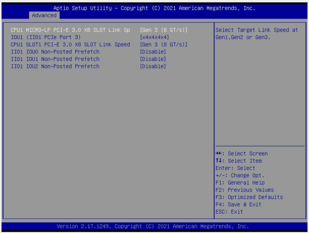 Screenshot 2: Chipset Configuration > Northbridge > IIO Configuration > IIO1 Configuration